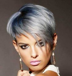 Grey Hairstyle, Easy Short Haircuts, Asymmetrical Pixie Cuts, Choppy Pixie Cut, New Short Haircuts, Asymmetrical Pixie, Sassy Hair, Funky Hairstyles