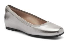 Cadence Ballet Metatarsal Spring Formal Silver Ballet Flats, Silver Closed Toe Ballet Flats For Formal Occasions, Silver Evening Ballet Flats, Silver Leather Ballet Flats For Evening, Luxury Textured-sole Ballet Flats For Formal Occasions, Brown Ballet Flats, Silver Ballet Flats, Comfortable Dress Shoes, Ballet Fashion