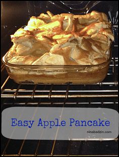 an easy apple pancake baking in the oven