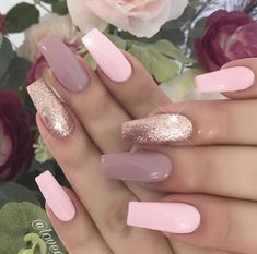 Mauve Pink Nails, Ongles Rose Pastel, Mauve Nails, Nail Decor, Cute Christmas Nails, Pink Nail Art, Rose Gold Nails, Trim Nails