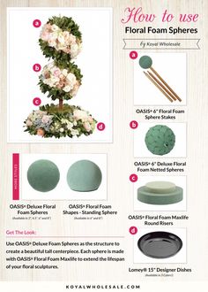 the instructions for how to use floral foams in crafts and home decorating projects