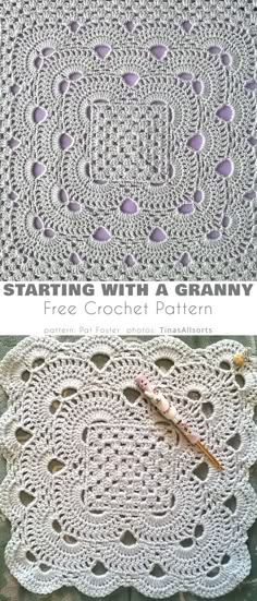 crocheted doily with the words starting with a granny on it