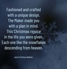 a snowflake with the words fashion and crafted with unique designthe maker made you with a plan in mind