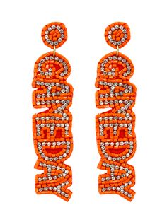 Get ready to cheer on your team with these Seed Bead Gameday Dangle Earrings! Perfect for game day, these earrings are adorned with colorful seed beads and are sure to make a statement. Don't just support your team, show off your fun and quirky style as well! Trucker Hat Fashion, Quirky Style, Gameday Dress, Foot Ball, Heel Slippers, Ring Watch, Bar Earrings, Sneaker Heels, Bow Headband