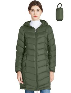 PRICES MAY VARY. Shell & Lining: 100% Nylon; Fill: 100% Polyester Imported Zipper closure Machine Wash Cold Separately 🥰𝑳𝒊𝒈𝒉𝒕𝒘𝒆𝒊𝒈𝒉𝒕: The ultra-lightweight filling material of the puffer coat keeps you warm without being bulky in the fall and winter. 🥰𝑷𝒂𝒄𝒌𝒂𝒃𝒍𝒆: This women's long puffer coat can be easily folded into its matching drawstring bag, which make it easy to carry during outdoor activities. This puffer jacket also comes with a shopping bag with our brand logo. 🥰𝑲𝒆? Cheap Hooded Puffer Outerwear, Cheap Trendy Solid Color Puffer Jacket, Cheap Winter Puffer Outerwear, Cheap Solid Puffer Jacket For Cold Weather, Cheap Puffer Jacket For Cold Weather, Cheap Solid Color Puffer Jacket For Outdoor, Cheap Winter Puffer Jacket With Pockets, Cheap Casual Winter Puffer Jacket, Long Puffer Jacket