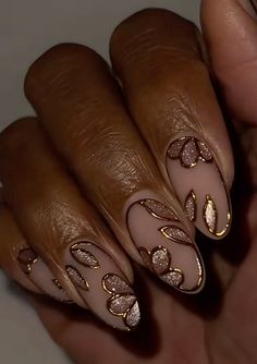 3d Line Nails, Spring Bridesmaid Nails, Simple 3d Nail Designs, Simple Nail Art Designs For Beginners Short Nails, Bridgerton Nails Inspired, Winter Almond Nails Ideas, Trendy Toe Nails, Diwali Nails, 3d Nails Design