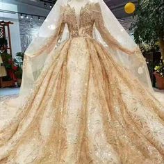 Elegant Formal Ball Gowns for Evening and Designer Wedding Gowns Ball Gown Gold, Beaded Bodice Prom Dress, Fringe Wedding Dress, Gold Wedding Gowns, Gown Gold, Formal Ball Gown, Beaded Prom Dress, Long Sleeve Wedding, Tulle Prom Dress