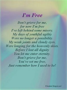 a poem written in pink and blue with the words i'm free on it