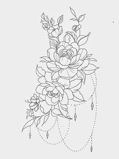 the outline of a flower vase with flowers on it's side and leaves in the middle