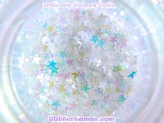 Unicorn Smash Cake glitter. Great for arts and crafts, nails, resin, snowglobe tumbler cups, etc. Whimsical White Craft Supplies For Gifts, White Cute Craft Supplies For Gift Making, Cute White Craft Supplies For Gift Making, Fun White Craft Supplies For Birthday, Unicorn Smash Cake, Glitter Roots, Snowglobe Tumbler, Hair Glitter, Nail Glitter