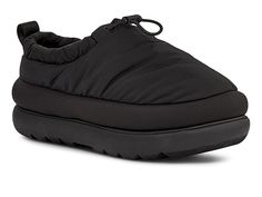 UGG Maxi Clog - Women's Shoes : Black : Keep your feet warm and cozy in the UGG Maxi Clog. It features an elastic lace and toggle closure for easy on and off access and a topically applied water repellency treatment. Elastic lace and toggle closure. Round toe silhouette. Textile upper. 10mm UGGplush 80% upcycled wool, 20% lyocell vamp lining. 10mm UGGplush 80% upcycled wool, 20% lyocell insole. EVA and rubber outsole. This product contains real fur from sheep. Fur Origin: Australia, European Uni Ugg Maxi Clog, Black Uggs, Black Shoes Women, Elastic Laces, Womens Clogs, Ugg Shoes, Real Fur, Womens Uggs, Ski Wear