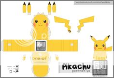 the paper model of pikachu from pokemon is cut out and ready to be put into