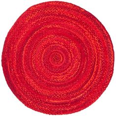 a round red rug on a white background