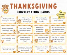 thanksgiving conversation cards for kids to use