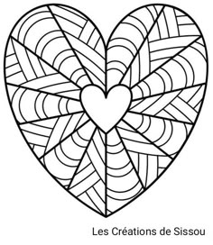 a heart shaped coloring page with the words les creations de sissou