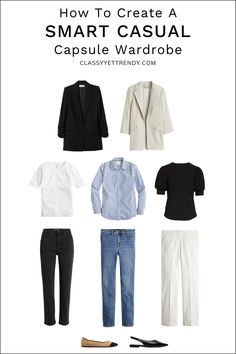 How To Create A Smart-Casual Capsule Wardrobe: 10 Pieces / 9 Outfits - Classy Yet Trendy Smart Casual Work Wardrobe, Casual Work Outfits Capsule, Neutral Smart Casual Outfit, Cool Smart Casual Women, Smart Summer Casual Women, Smart Casual Spring Outfits Women, Smart Casual Women Outfits Classy Chic, Spring Smart Casual Outfits, Business Casual Outfits Capsule