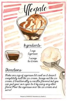 an ice cream recipe is shown in this drawing