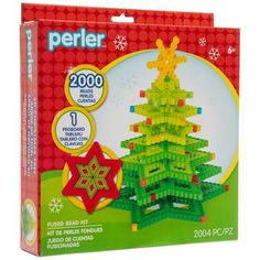 the perler christmas tree is made from plastic beads