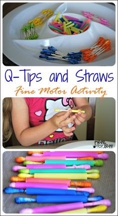 a collage of photos showing different types of straws and toothbrushes on a tray