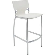 a white stool with a metal frame and seat