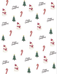 christmas seamless pattern with santa hats and candy canes on white background for wrapping paper