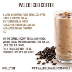 a recipe for iced coffee is shown here