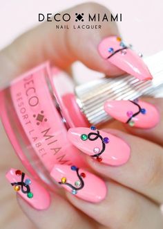 Christmas Nails Ideas, Cruelty Free Nail Polish, Light Nails, Easter Nails, Pink Nail, Xmas Nails