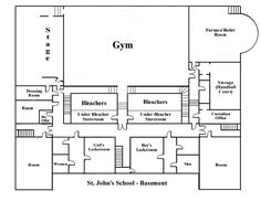 the gym floor plan for st john's school - blenheim, ny