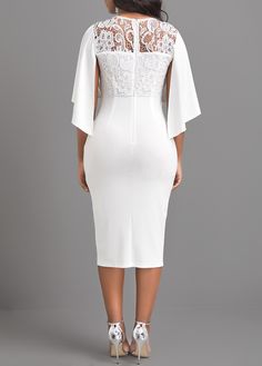 White Lace Dress Short, White Lace Gown, Church Clothes, Green Bodycon Dress, Lace Dress Styles, Women Lace Dress, Fashion Dresses Online, Fashion Closet, Bodycon Dress With Sleeves