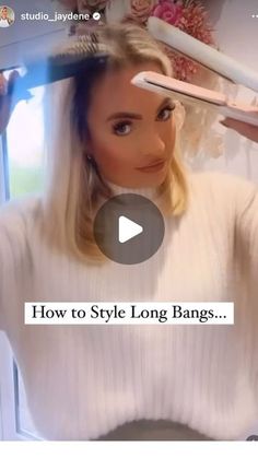 Jaydene palser on Instagram: "Styling Tips 🙌 Follow for more.....
.
‼️A Whole Year Since this Video went viral! I may have been called “over filtered” and “a melted 🕯️ Candle” but you can’t deny it’s a Great Hair HACk and Iv never used a FILTER since😂😂😂😂
.
.
.
#bangs #hairbangs #hairhacks #hairstyles #stylinghair #hairtips #hairtutorial #trending #haireducation #hairstyling #styling" Styling Long Bangs, Style Long Bangs, Styling Bangs, Bangs Ideas, Hair Tricks, Beautiful Braided Hair, Hair Techniques