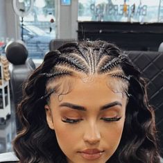 Braids For Widows Peak, Braid Hairstyles With Hair Down, Braids With Front Pieces Out, Off Scalp Plaits, Corn Row Braids Half Up Half Down, Latina Hair Braids, Cute Hairstyles Plaits, Top Half Braided Hairstyles, Half Head Braid Hairstyles