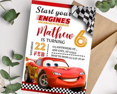 a birthday card for a young boy with the character cars