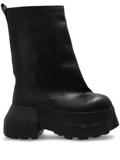 black calf leather smooth grain pull-on style high block heel pull-tab at the heel round toe calf-length branded leather insole platform sole Rick Owens Amber Boots, Chanel 2, Iconic Bags, Flat Boots, Exclusive Fashion, Ballet Flat Shoes, Pump Sandals, Ski Wear, Lady Dior