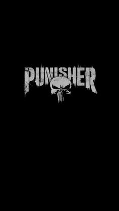 the punisher logo on a black background