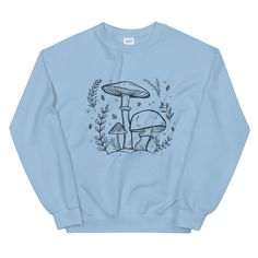 This Mushroom Sweatshirt is a perfect Vintage Cottagecore Clothing for plant lovers and mushroom lovers. This Mushroom Sweater is soft and cozy, perfect for this holiday. Also available in: Shirt: https://etsy.me/3a2D3I6 Hoodie: https://etsy.me/3mdKoaf ABOUT THE PRODUCT: Unisex Heavy Blend™ Crewneck Sweatshirt | GILDAN 18000 (Customer Favorite) A sturdy and warm sweatshirt bound to keep you warm in the colder months. A pre-shrunk, classic fit sweater that's made with air-jet spun yarn for a soft Clothing Dark Academia, Mushroom Sweatshirt, Mushroom Sweater, Alt Clothing, Indie Clothes, Vintage Cottagecore, Sweatshirt Women, Indie Outfits, Fitted Sweater