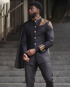 Terno Slim, Detachable Cape, Award Ceremony, Long Journey, Tuxedo Wedding, Jackets Men Fashion, African Men Fashion, African Men, Tuxedos