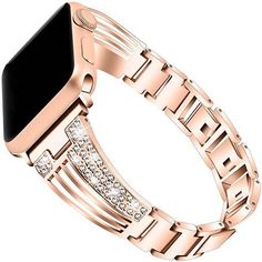 "Bling Alloy Metal Bands Compatible with Apple Watch Band 38mm 40mm 41mm and 42mm 44mm 45mm 49mm iWatch Series 8/7/6/5/4/3/2/1 and SE. Dressy Jewelry Diamond Cuff Bracelet Bangle Wristband for Women Girls, Easy to adjust Apple Watch Size: 38mm/40mm/41mm and 42mm/44mm/45mm Compatible with Apple Watch Series: Series 8, 7, 6, 5, 4, 3, 2, 1 & SE High quality alloy metal, well polished, dressy Apple Watch band made of premium metal and wrapped in high-quality rhinestones, the inlaid diamond is firm a Elegant Rose Gold Apple Watch Band, Rose Gold Bracelet Strap Apple Watch Band, Luxury Modern Rose Gold Apple Watch Band, Luxury Rose Gold Rectangular Apple Watch Band, Adjustable Rose Gold Apple Watch Band With Leather Strap, Dressy Jewelry, Diamond Cuff Bracelet, Apple Watch Sizes, Band Metal