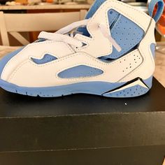 These Are Brand New In The Box. Casual Blue Non-slip Basketball Shoes, Sporty High-top Jordan Shoes For Playtime, Sporty White Sneakers With Soft Sole, White Sporty Sneakers With Soft Sole, White Soft Sole Synthetic Sneakers, Blue Sporty Sneakers For Playtime, White Non-slip Synthetic Basketball Shoes, Sporty Blue Sneakers For Playtime, White High-top Non-slip Jordan Shoes