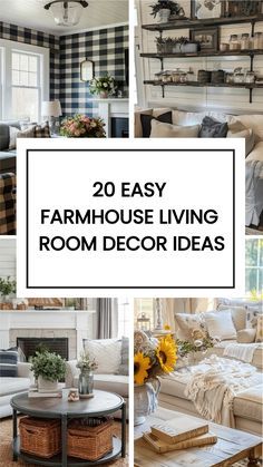 several pictures of farmhouse living room decor ideas