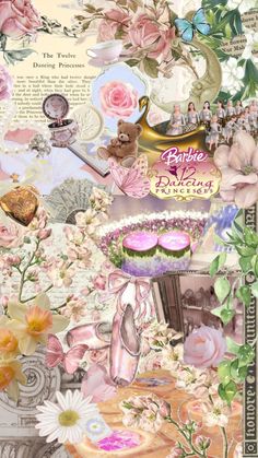 a collage of flowers, cake and other items in pink tones with the words purple palace on it