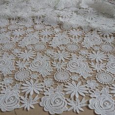 white lace with flowers on it