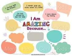 I Am an Amazing Person Worksheet for Kids and Teens Personal Strengths