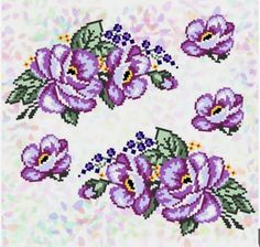 some purple flowers on a white background