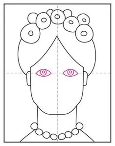 an image of a woman's face with circles on her head and eyes in the middle