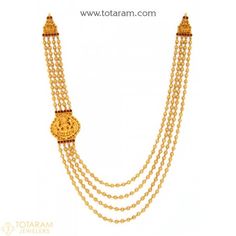 22K Gold Temple Jewellery Necklaces -Indian Gold Jewelry -Buy Online Polished Beads Long Temple Necklace, Traditional Polished Beads Necklace For Formal Occasions, Traditional Polished Bead Necklaces For Formal Occasions, Traditional Polished Bead Necklaces For Formal Events, Traditional Formal Necklaces With Polished Beads, Temple Jewelry Long Necklace With Polished Beads, Long Temple Jewelry Necklace With Polished Beads, Temple Jewelry Style Pendant With Polished Beads, Temple Jewelry Style Pendant Necklace With Polished Beads