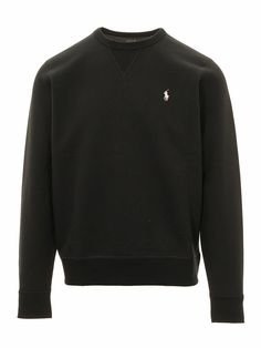 Composition: 72% Cotton, 29% Polyester | Ralph Lauren Men's Pony Embroidered Crewneck Sweatshirt in Polo Black | FW23/24 Ralph Lauren Long Sleeve Streetwear Tops, Ralph Lauren Long Sleeve Winter Sweatshirt, Ralph Lauren Long Sleeve Sweatshirt For Streetwear, Vintage Ralph Lauren Sweatshirt, Sporty Ralph Lauren Crew Neck T-shirt, Ralph Lauren Logo, Embroidered Crewneck, Polo Ralph Lauren Mens, Engineered Garments