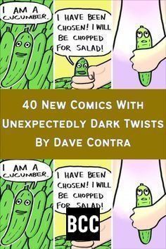 comics with text that reads, 40 new comics with unexpected dark twists by dave contra