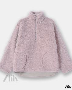 Zlily - Fleece Sportswear with Lamb Wool Zip-up Hooded Jacket Pink Long Sleeve Outerwear With Kangaroo Pocket, Winter Half-zip Hoodie, Cozy Half-zip Fleece Jacket For Fall, Winter Half-zip Sportswear Sweatshirt, Athleisure Hooded Fleece Jacket For Winter, Winter Sportswear Half-zip Sweatshirt, Winter Sports Half-zip Hoodie, Sporty Fleece Jacket With Cozy Fit, Sporty Cozy Fit Fleece Jacket