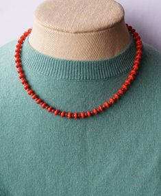 Gemstone necklace is made of 2.5 - 3 mm. bamboo coral beads and 6 mm. disks beads. A length is 16''- 18'' ( 40 - 45cm. ). The necklace will be packaged in a gift box. Your jewelry is ready to ship. Thank you for visiting my shop. Minimalist Red Beaded Necklaces, Minimalist Red Beaded Necklace, Red Coral Necklace, Bamboo Coral, Jade Necklace, Coral Necklace, Necklace Minimalist, Necklace Gemstone, Coral Beads