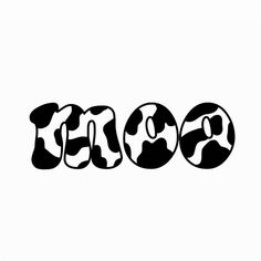 the word boo written in black and white ink on a white background with an animal print